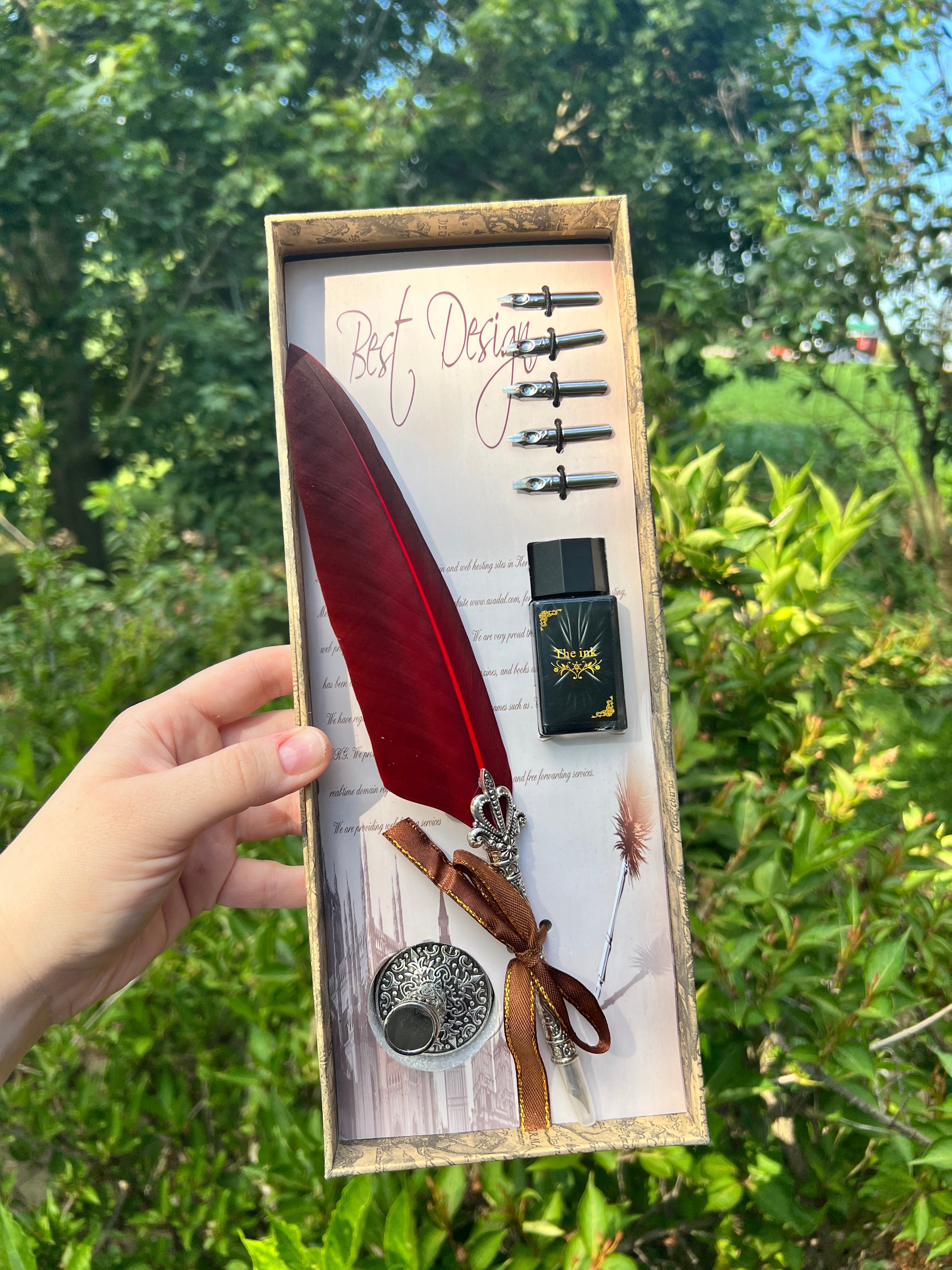 Feather Quill Pen & Ink Set