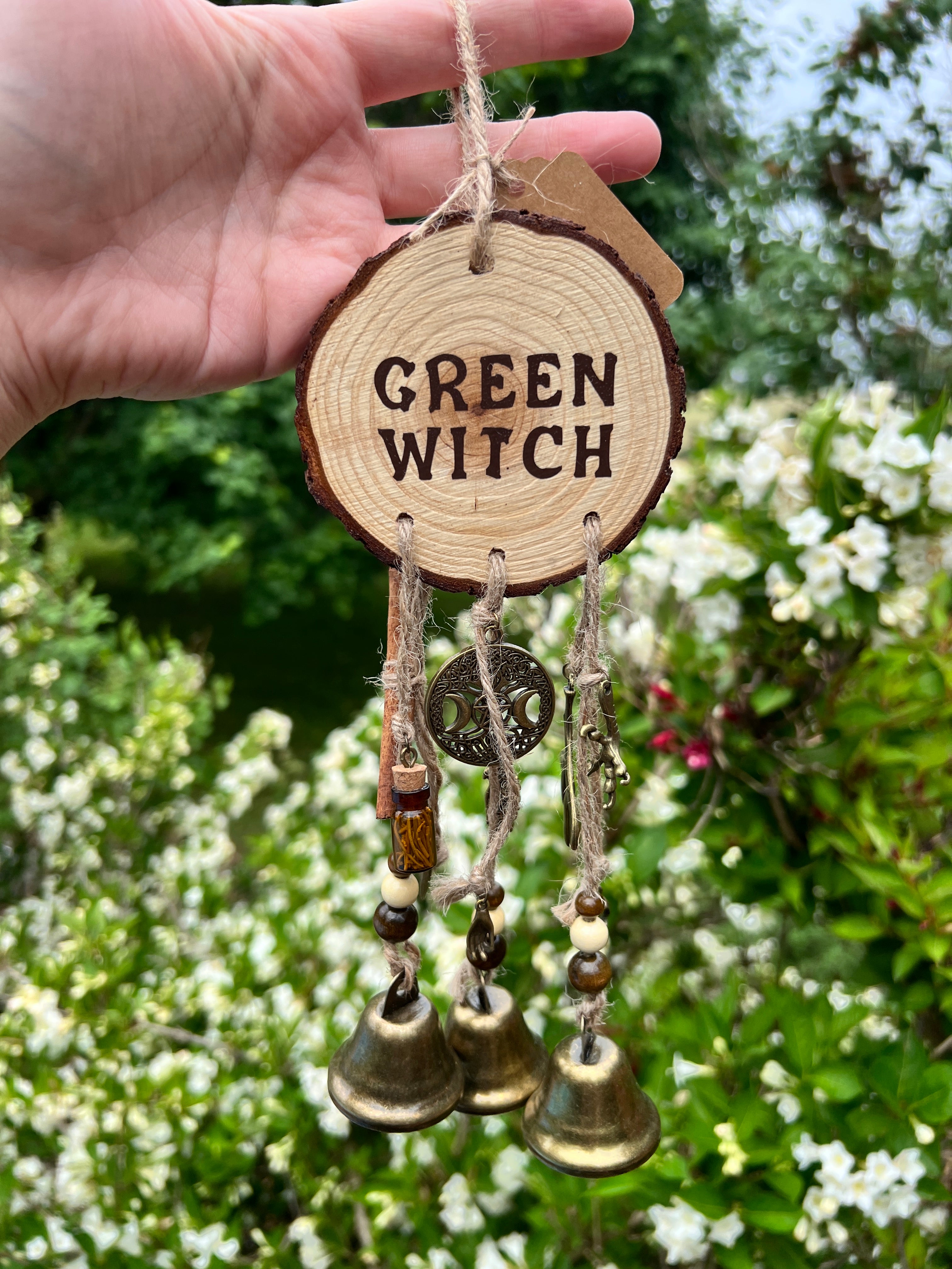 Handmade Witches Bells- Green Witch