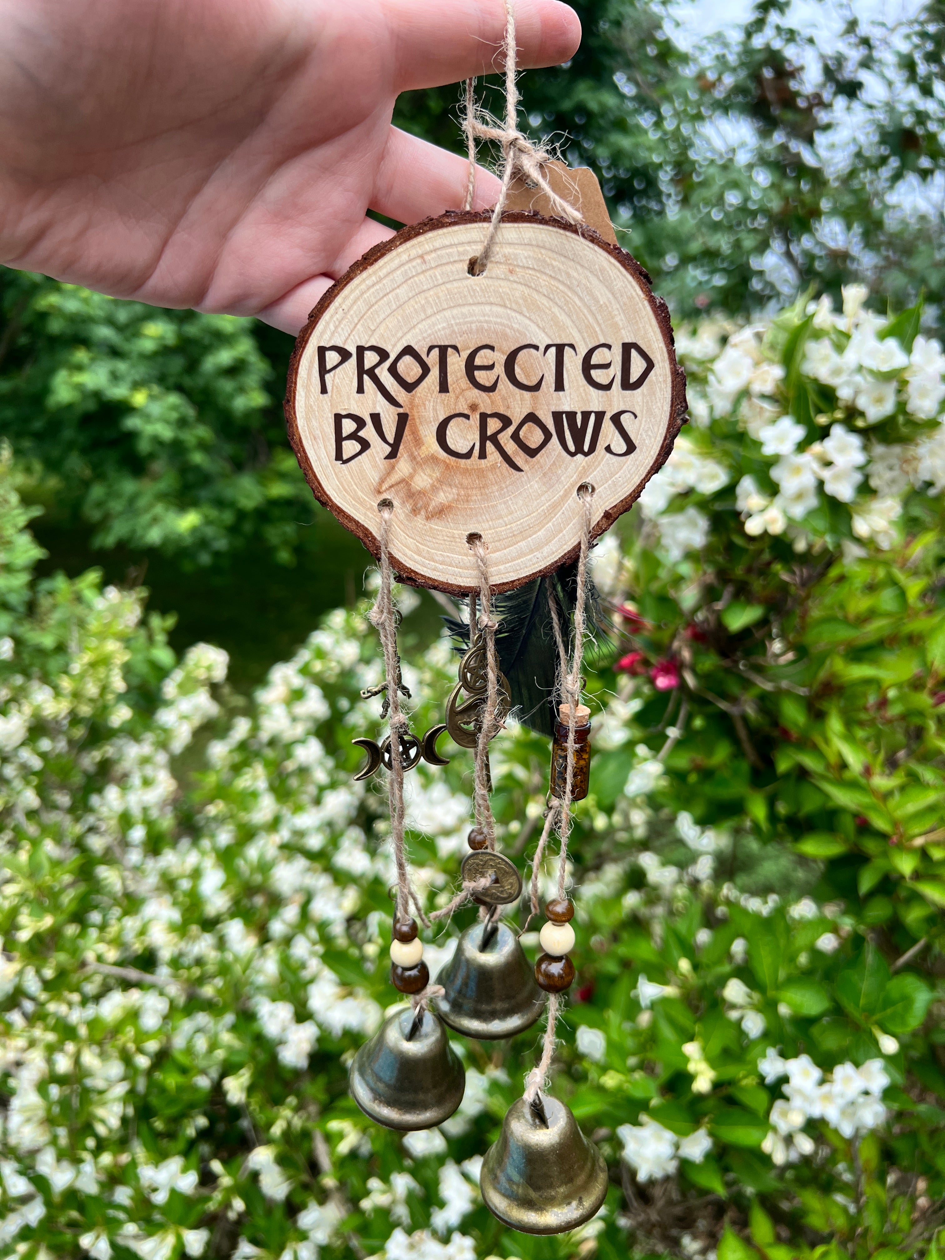 Handmade Witches Bells- Protected by Crows