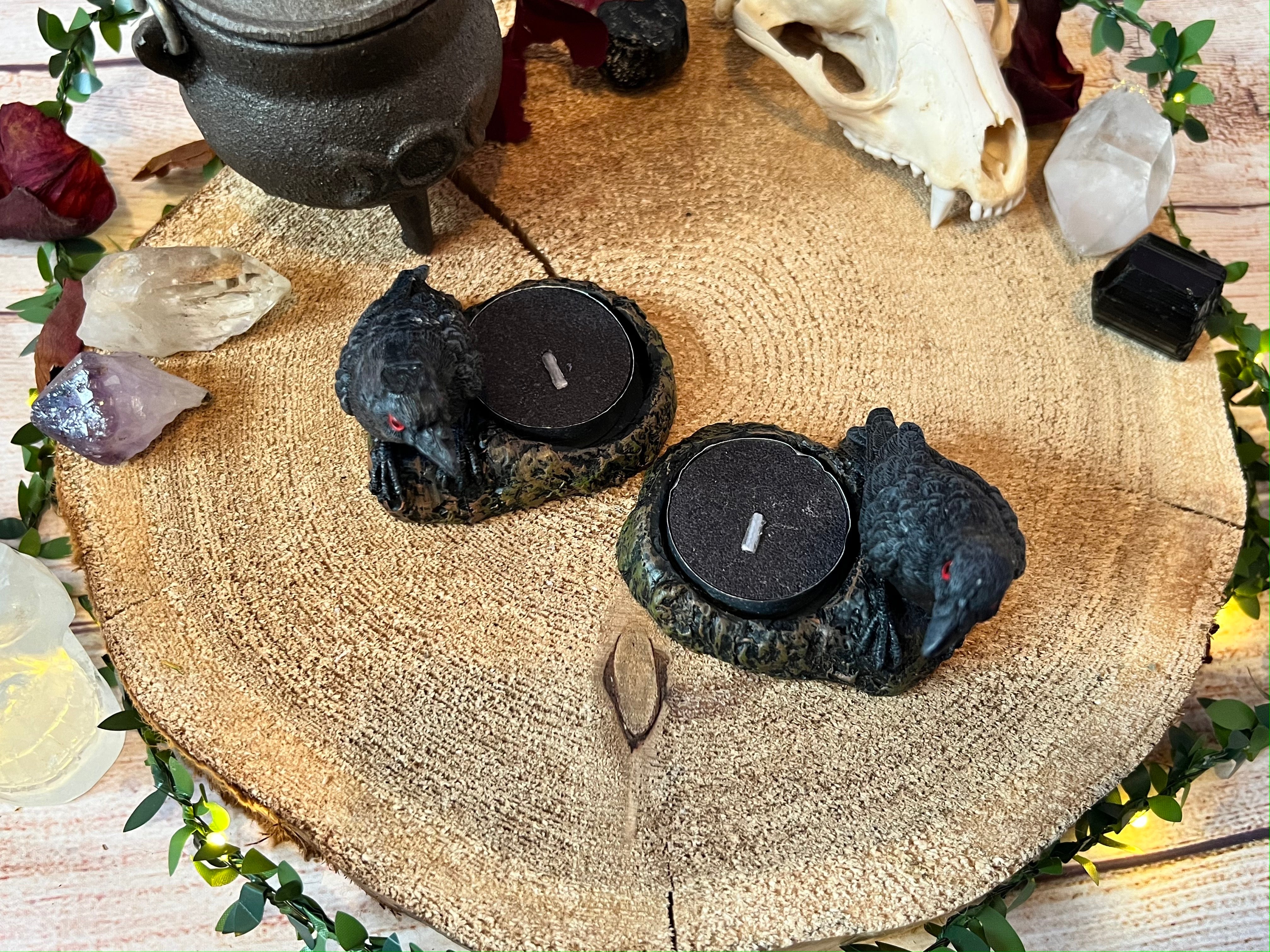 Crow Tea Light Holders